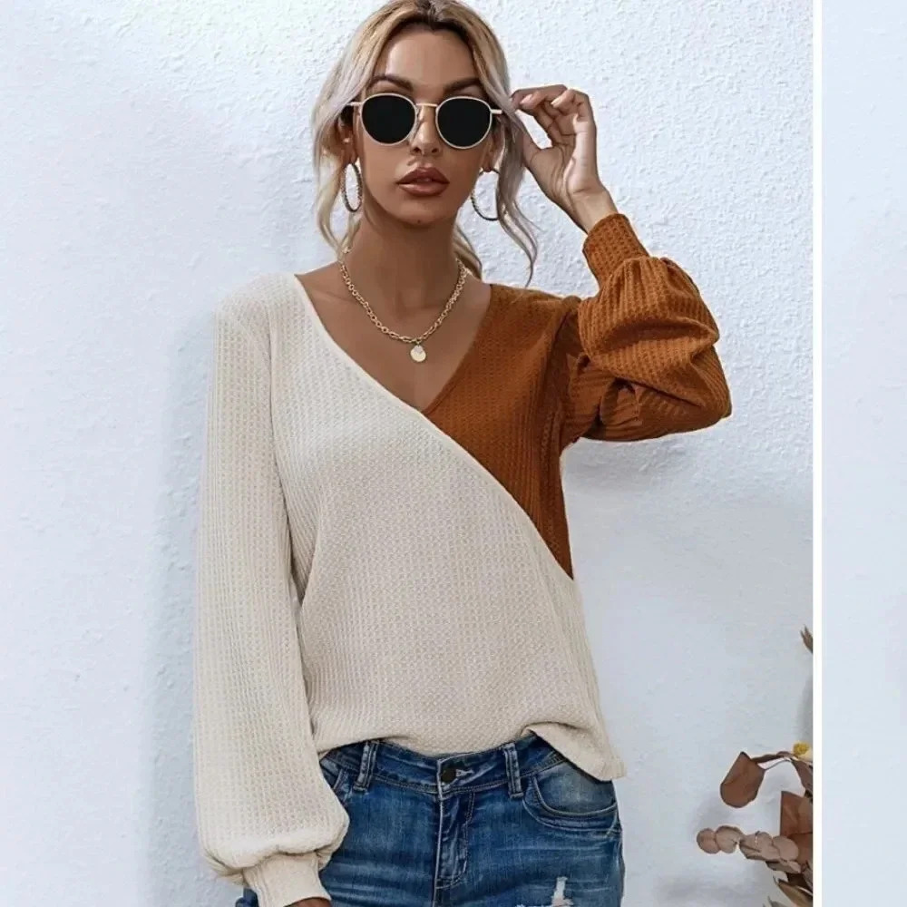 Shein color block  vneck sweater